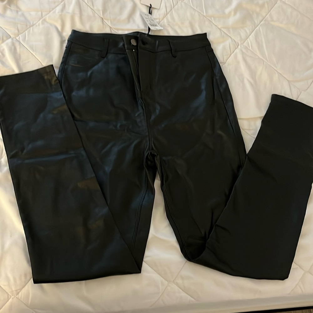 Faux Leather Black Windsor Pants
